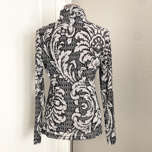 White House Black Market Mesh Burnout Turtleneck M - Picture 9 of 12